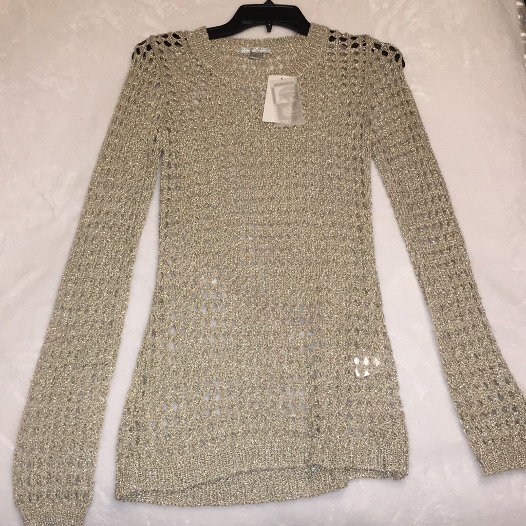 Alberto Makali Gold Sparkly Sweater (Size Small)